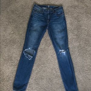 jeans ripped in the knees